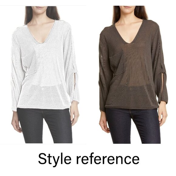 Brochu Walker Palmas Vee White Sweater XS Salt Water NWT